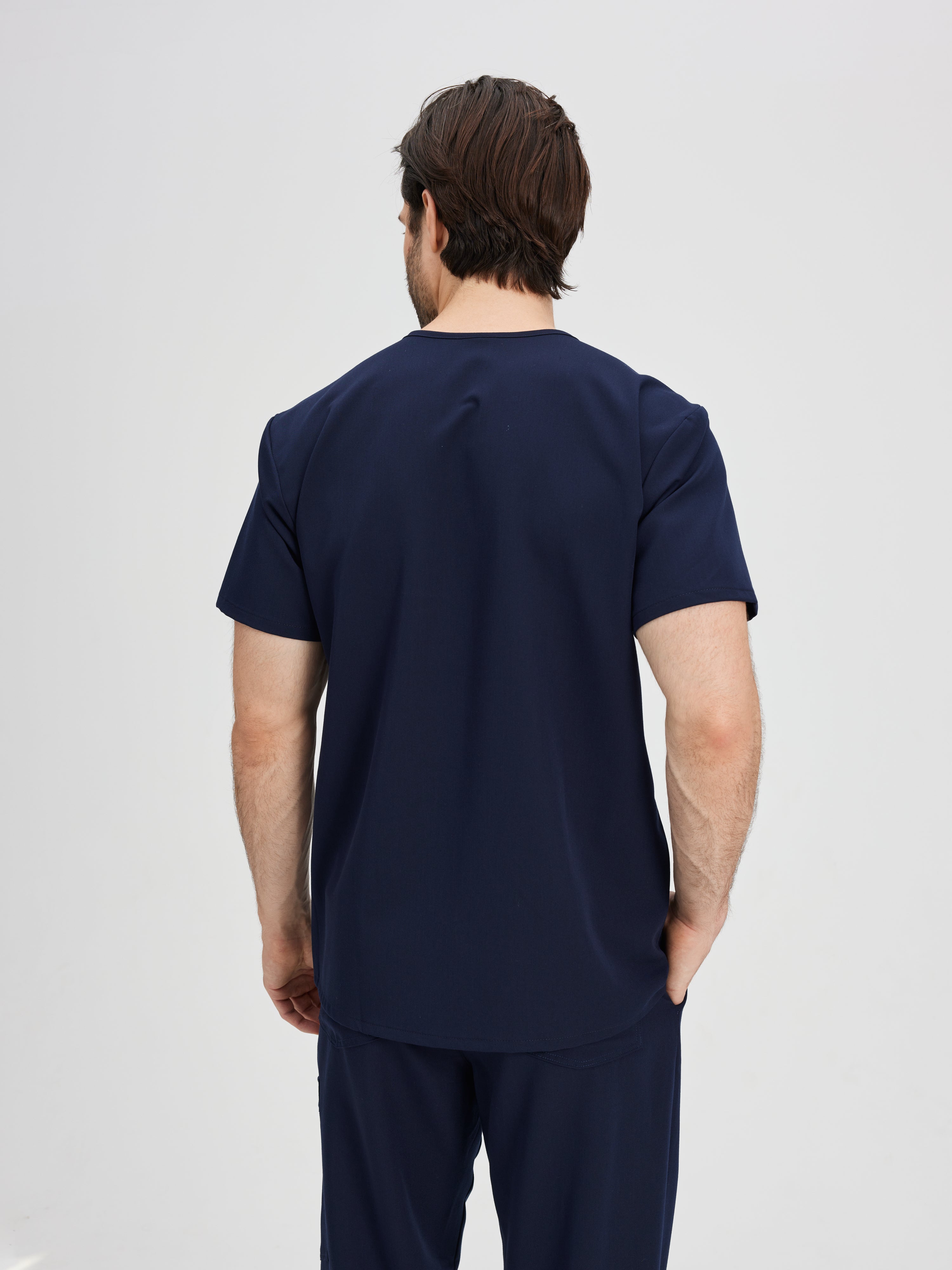 LOGAN RE-GARDE™ - NAVY - One Pocket Men's Scrub Top - Final Sale - Image 2