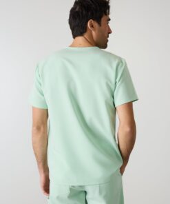 Alternative view of ZACK RE-GARDE™ - MISTY MINT - Three Pockets Men's Scrub Top - SILVADUR™
