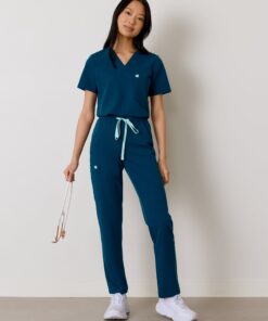 JULIETA RE-GARDE™ - OPAL BLUE - Straight Cut Scrub Pants - SILVADUR™