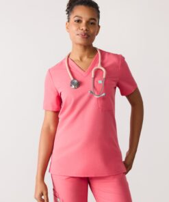 GABRIELLE RE-GARDE™ - WARM EMBER - One Pocket Scrub Top - SILVADUR™ - Final Sale