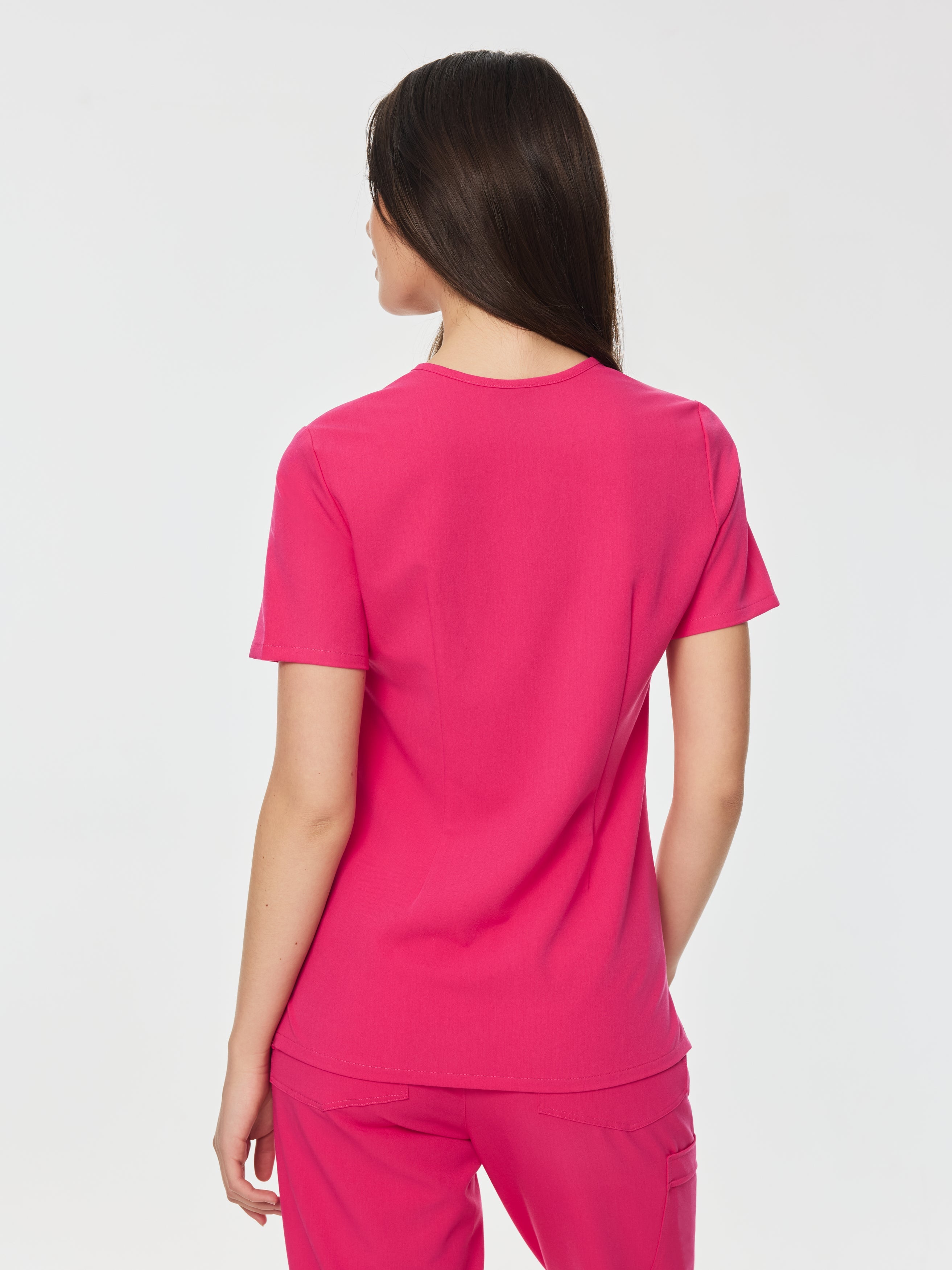GABRIELLE RE-GARDE™ - PINK CRUSH - One Pocket Scrub Top - SILVADUR™ - Image 3