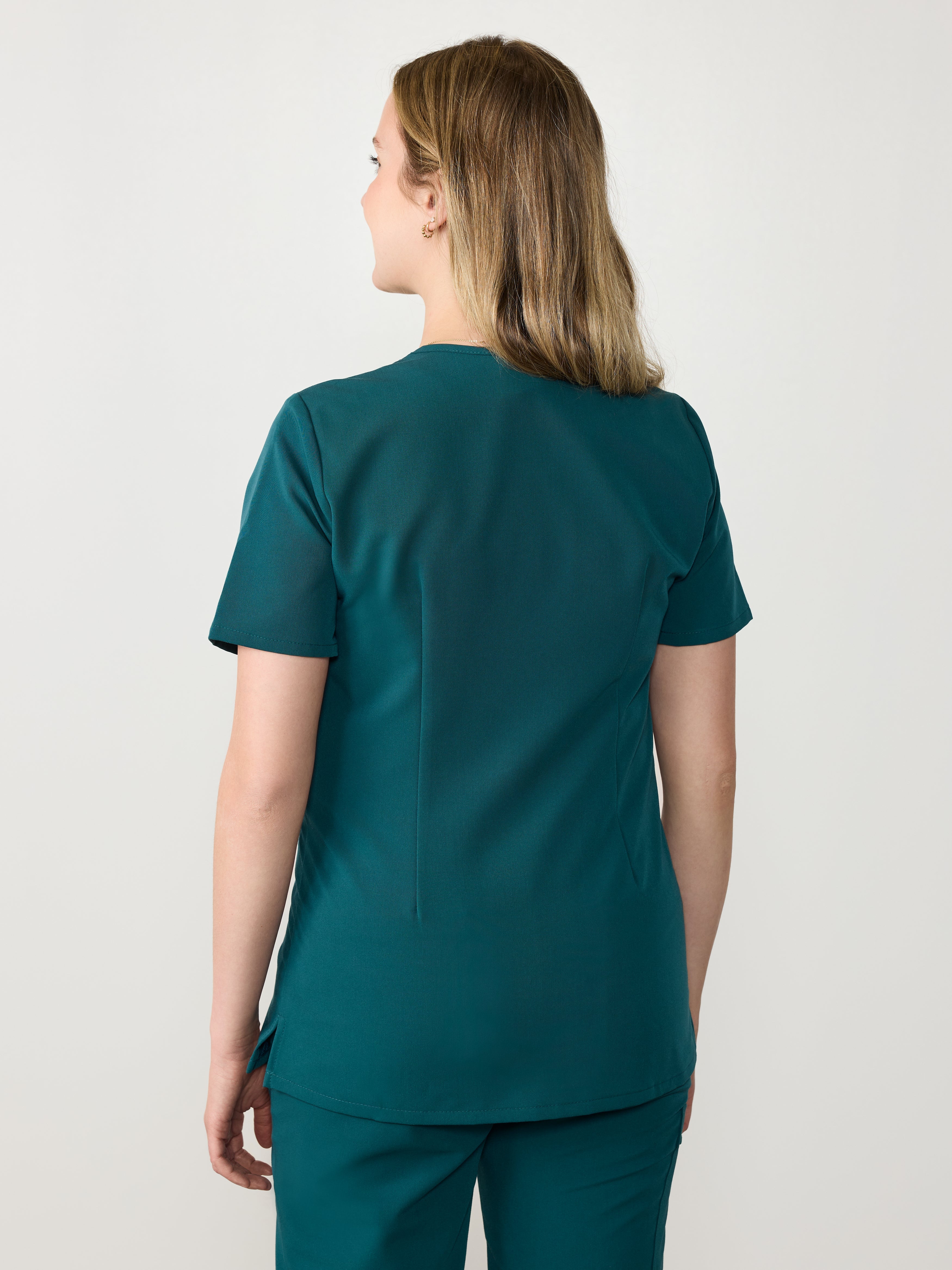LIV RE-GARDE™ - TEAL - Three Pockets Scrub Top - SILVADUR™ - Image 3