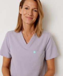Alternative view of GABRIELLE RE-GARDE™ - PEARL - One Pocket Scrub Top - SILVADUR™ - Final Sale