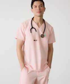 LOGAN RE-GARDE™ - ROSE QUARTZ - One Pocket Men's Scrub Top - SILVADUR™
