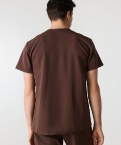 Alternative view of LOGAN RE-GARDE™ - CHOCOLATE - One Pocket Men's Scrub Top - SILVADUR™