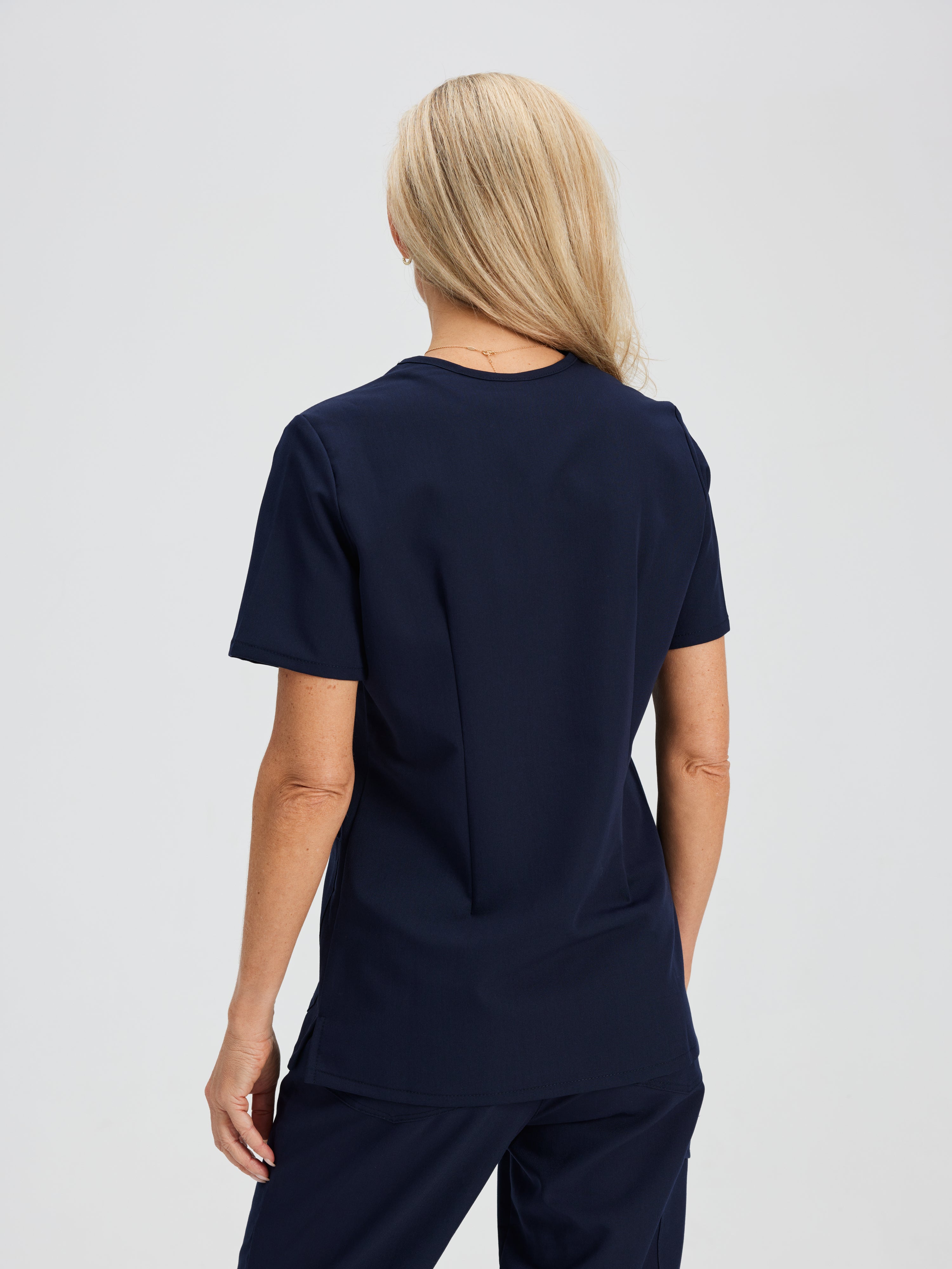 CHLOE RE-GARDE™ - NAVY - Three Pockets Scrub Top - SILVADUR™ - Final Sale - Image 4