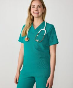 LIV RE-GARDE™ - ARCTIC MINT - Three Pockets Scrub Top - SILVADUR™