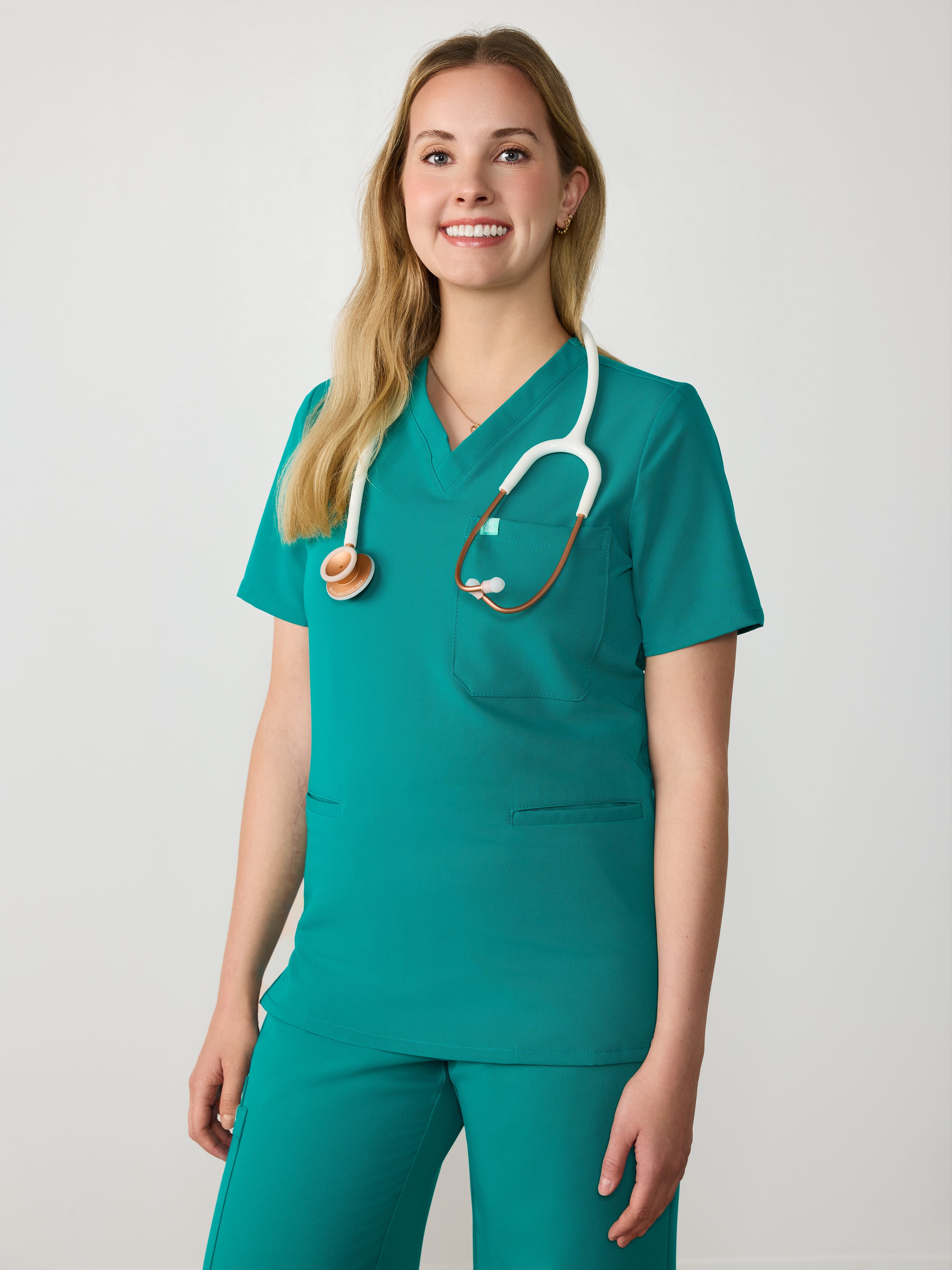 LIV RE-GARDE™ - ARCTIC MINT - Three Pockets Scrub Top - SILVADUR™