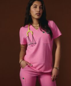 GABRIELLE RE-GARDE™ - G-M x PONY PINK - One Pocket Scrub Top - SILVADUR™