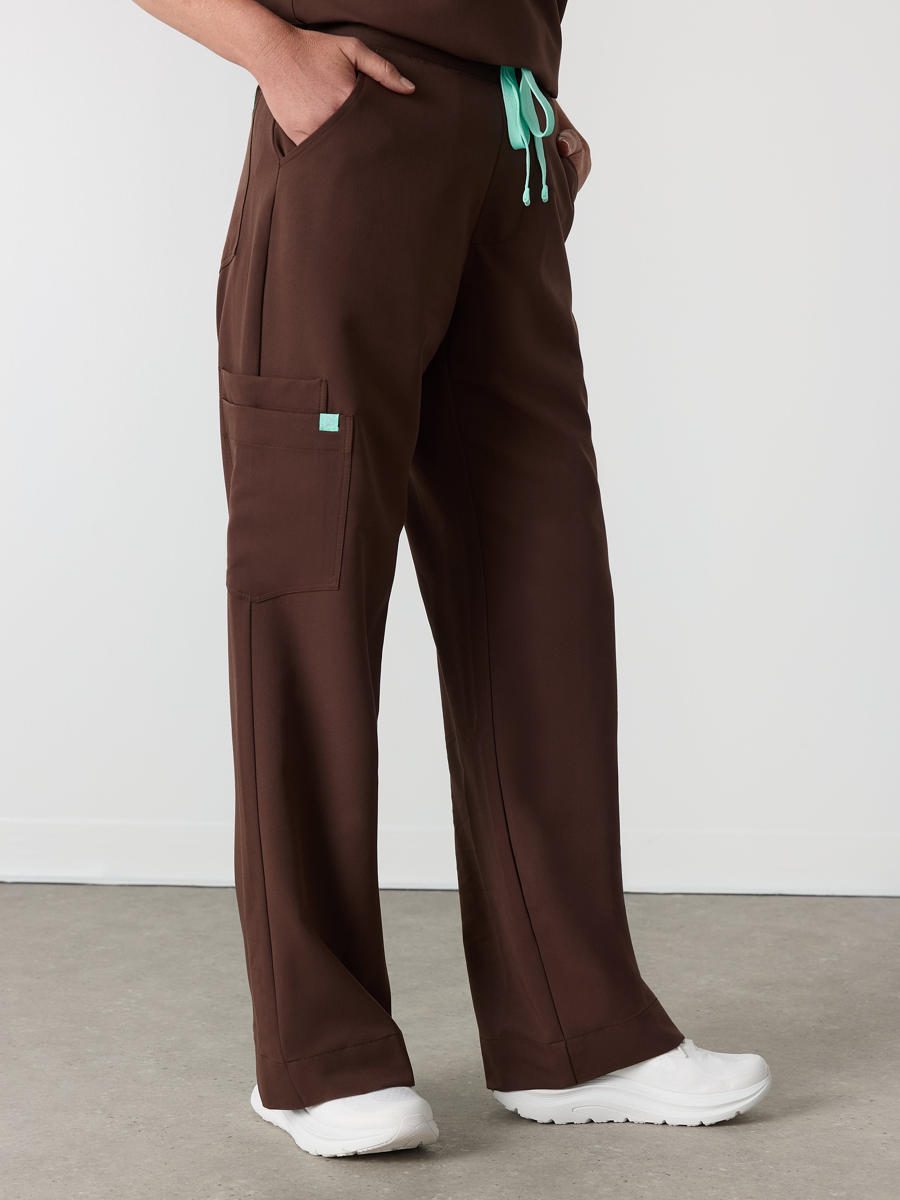 MILA RE-GARDE™ - CHOCOLATE - Wide Leg Scrub Pants - SILVADUR™ - Image 2