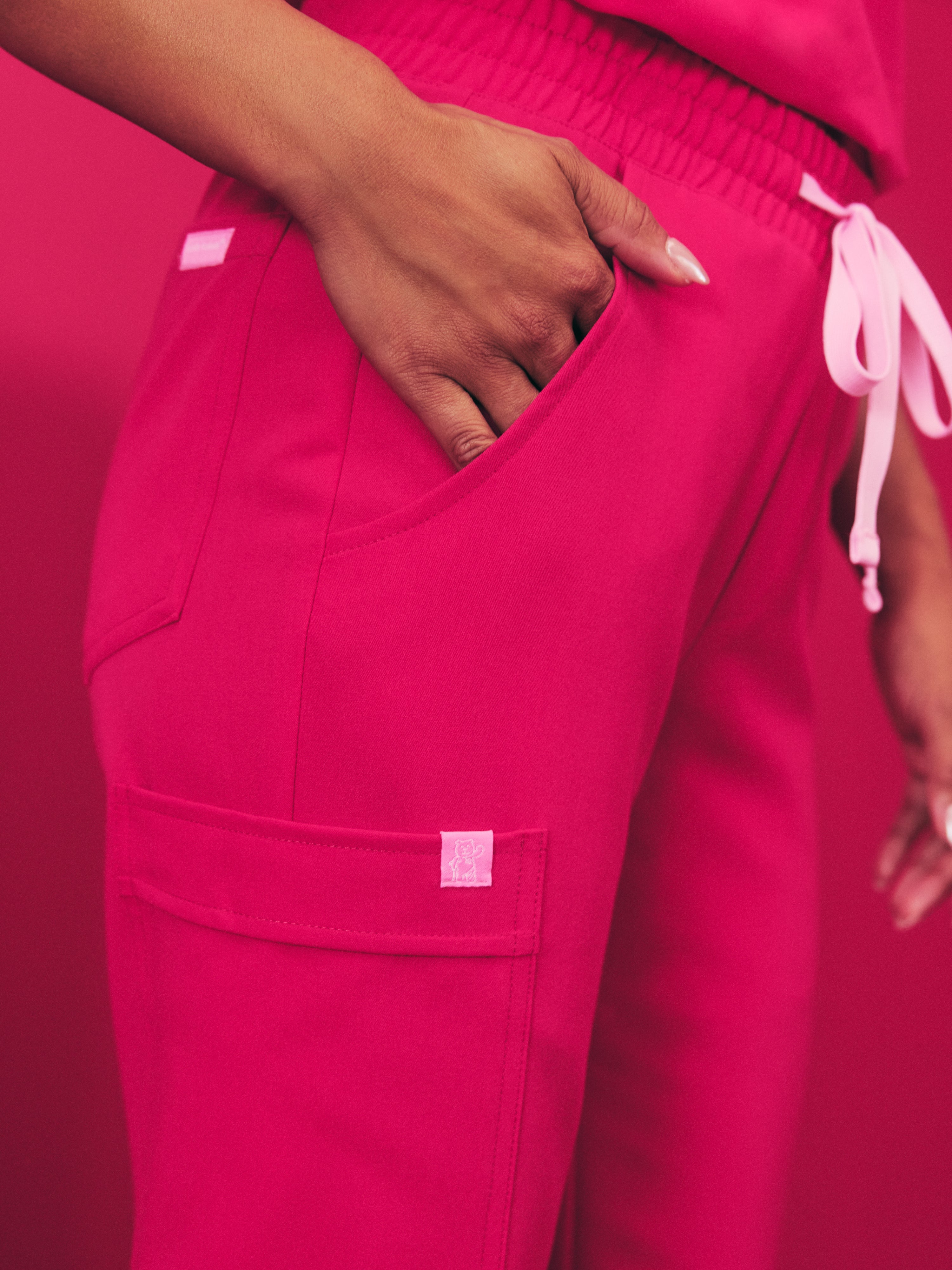 JULIETA RE-GARDE™ - VIBRANT FUCHSIA - Straight Cut Scrub Pants - SILVADUR™ - Image 3