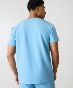 Alternative view of ZACK RE-GARDE™ - CLASSIC BLUE - Three Pockets Men's Scrub Top - SILVADUR™