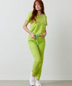 DEMI RE-GARDE™ - LIME - Jogger Scrub Pants - SILVADUR™