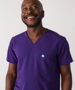 Alternative view of ZACK RE-GARDE™ - MIDNIGHT VELVET - Three Pockets Men's Scrub Top - SILVADUR™ - Final Sale
