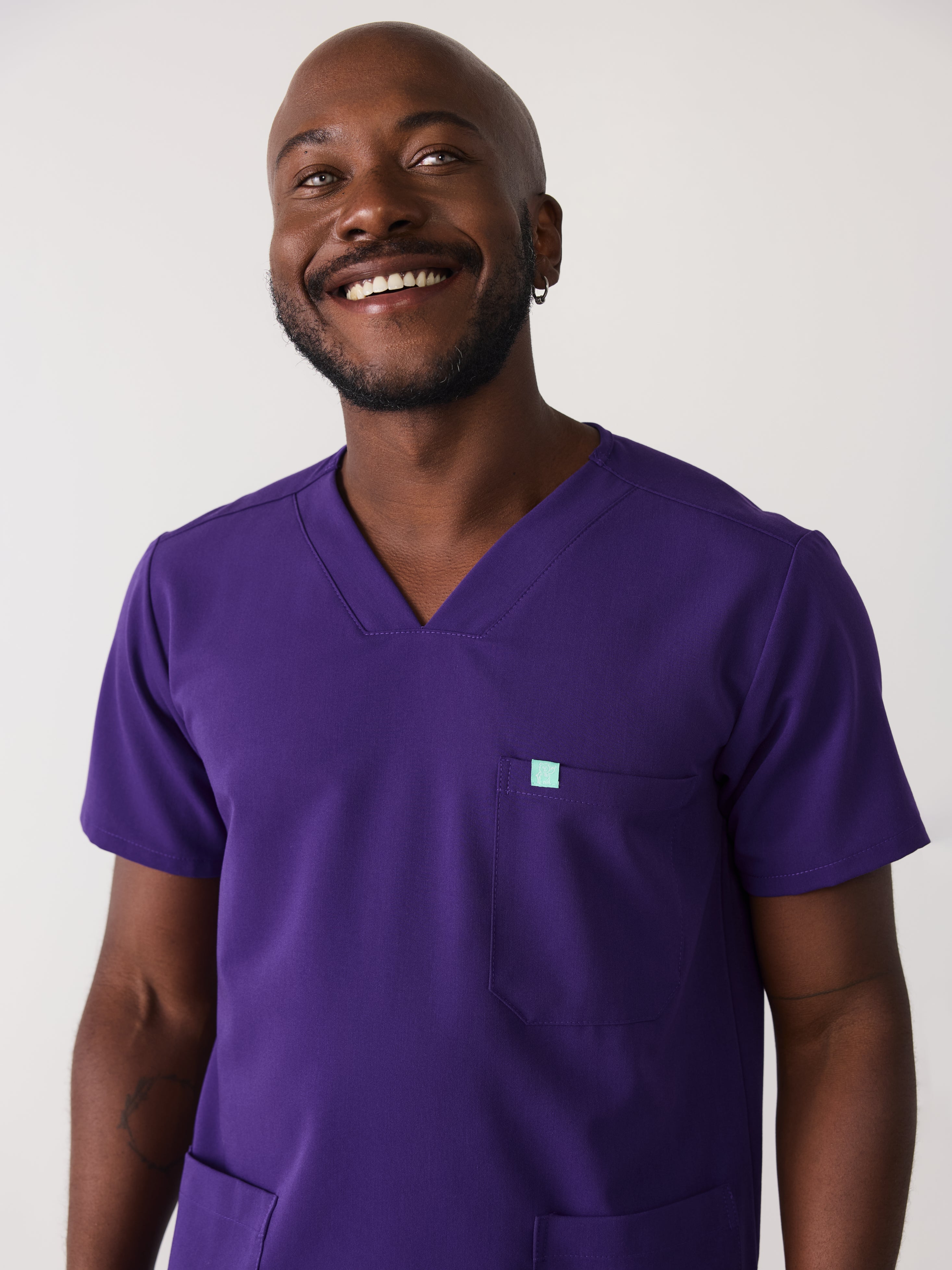 ZACK RE-GARDE™ - MIDNIGHT VELVET - Three Pockets Men's Scrub Top - SILVADUR™ - Final Sale - Image 2
