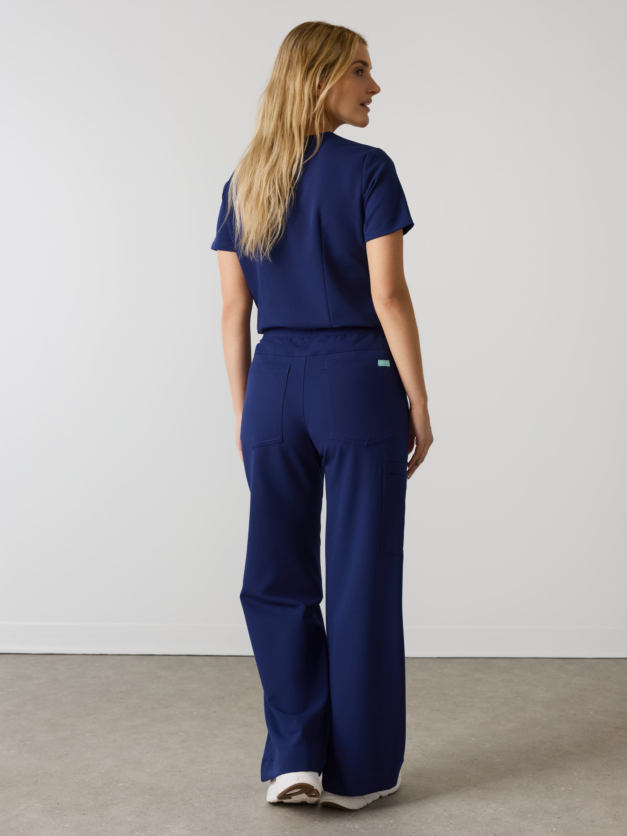 MILA RE-GARDE™ - MODERN NAVY - Wide Leg Scrub Pants - SILVADUR™ - Image 4