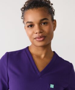 Alternative view of GABRIELLE RE-GARDE™ - MIDNIGHT VELVET - One Pocket Scrub Top - SILVADUR™ - Final Sale