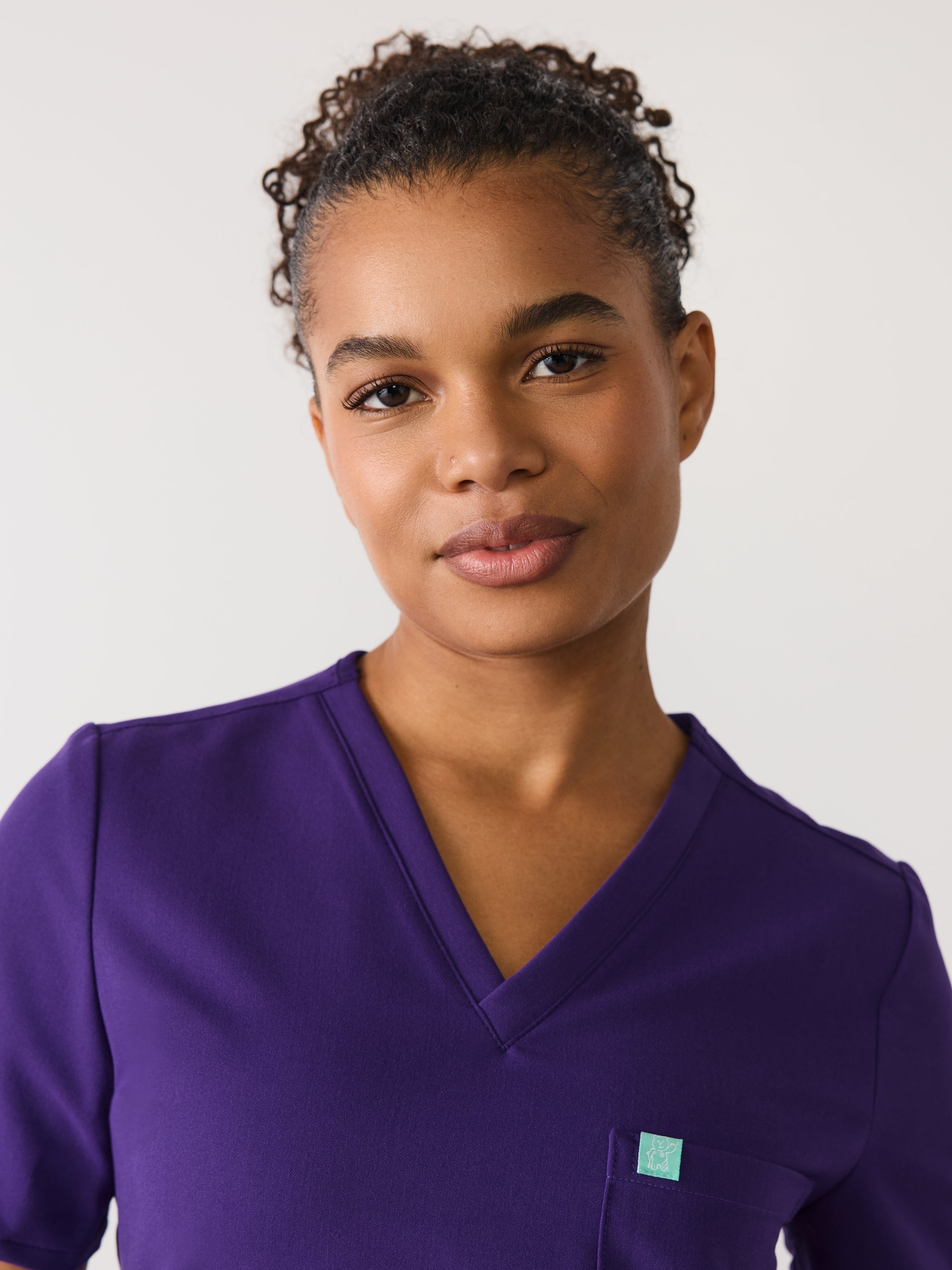 GABRIELLE RE-GARDE™ - MIDNIGHT VELVET - One Pocket Scrub Top - SILVADUR™ - Final Sale - Image 2