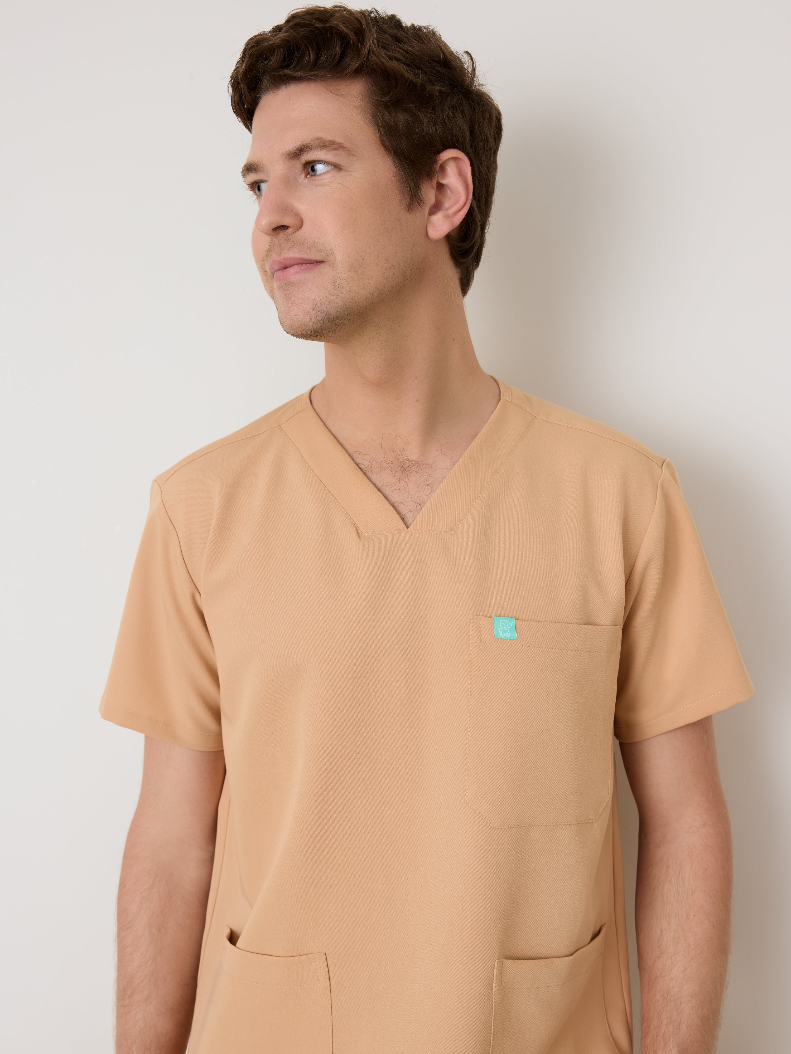 ZACK RE-GARDE™ - SPICED EARTH - Three Pockets Men's Scrub Top - SILVADUR™ - Final Sale - Image 3