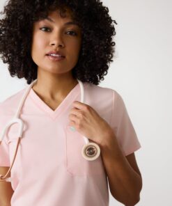 Alternative view of GABRIELLE RE-GARDE™ - ROSE QUARTZ - One Pocket Scrub Top - SILVADUR™