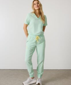 DEMI RE-GARDE™ - MISTY MINT - Jogger Scrub Pants - SILVADUR™
