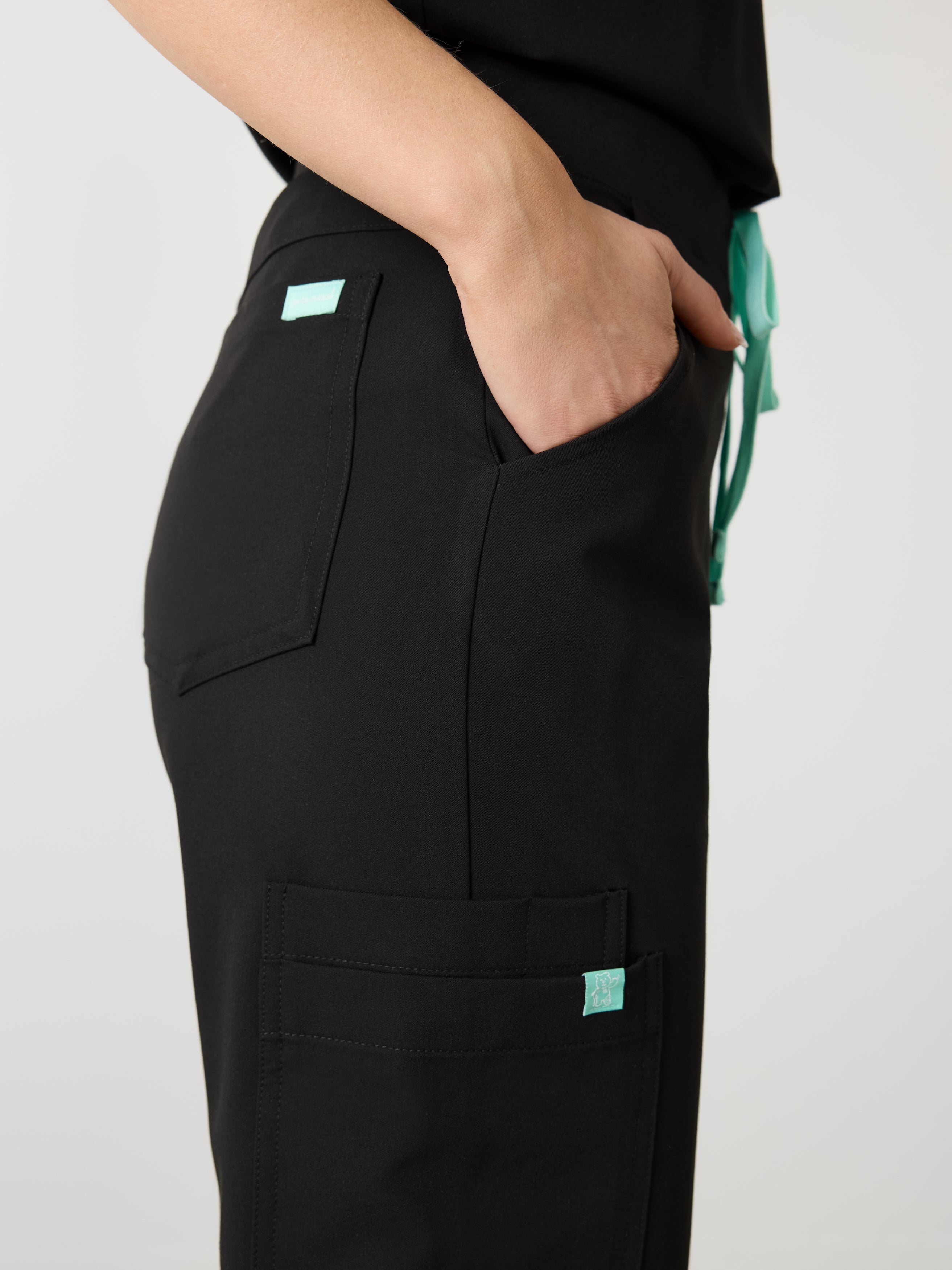 MILA RE-GARDE™ - BLACK - Wide Leg Scrub Pants - SILVADUR™ - Image 2