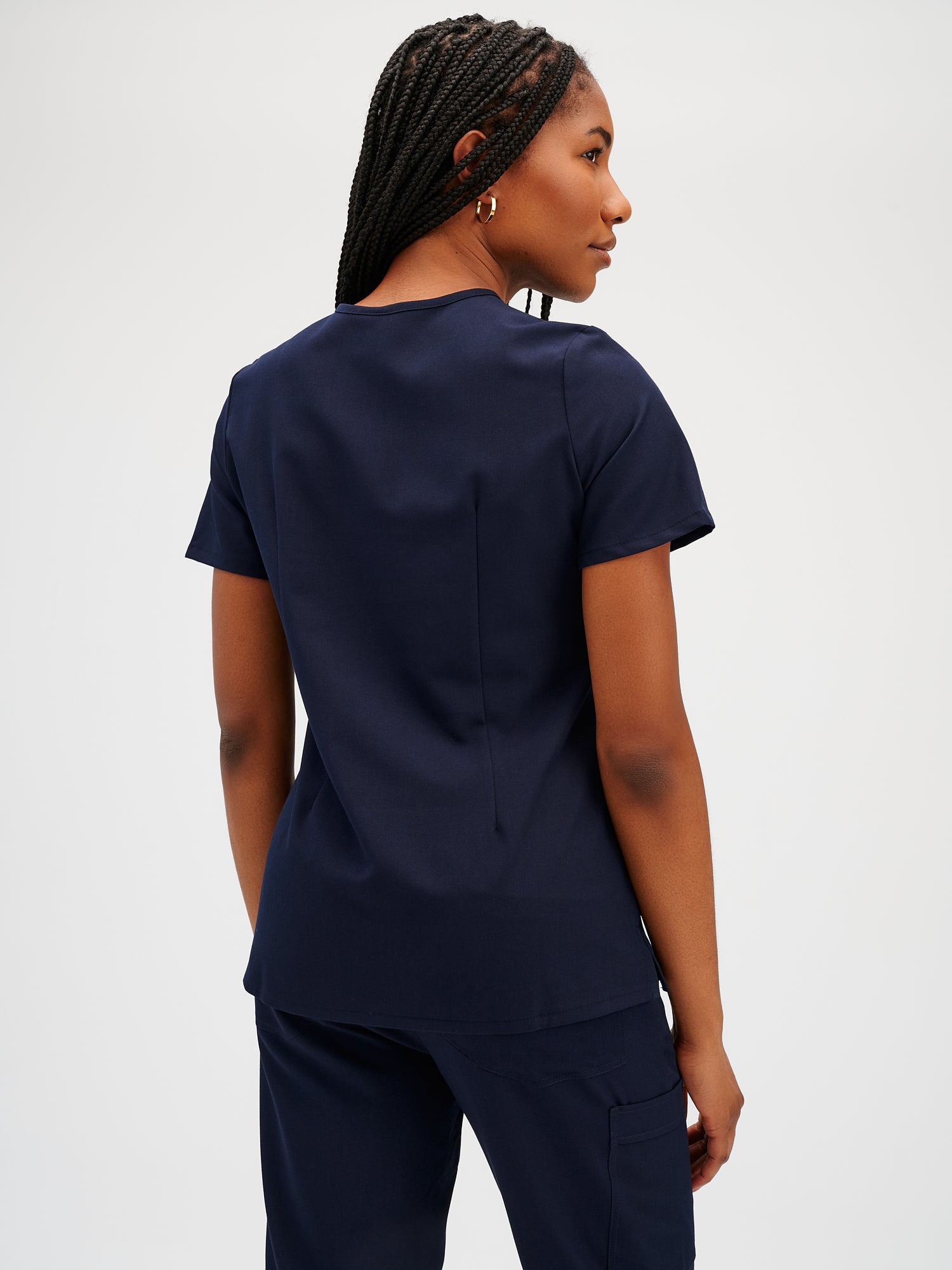 CHLOE RE-GARDE™ - DARK BLUE - Three Pockets Scrub Top Final Sale - Image 2