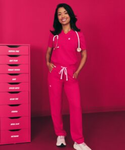 JULIETA RE-GARDE™ - VIBRANT FUCHSIA - Straight Cut Scrub Pants - SILVADUR™