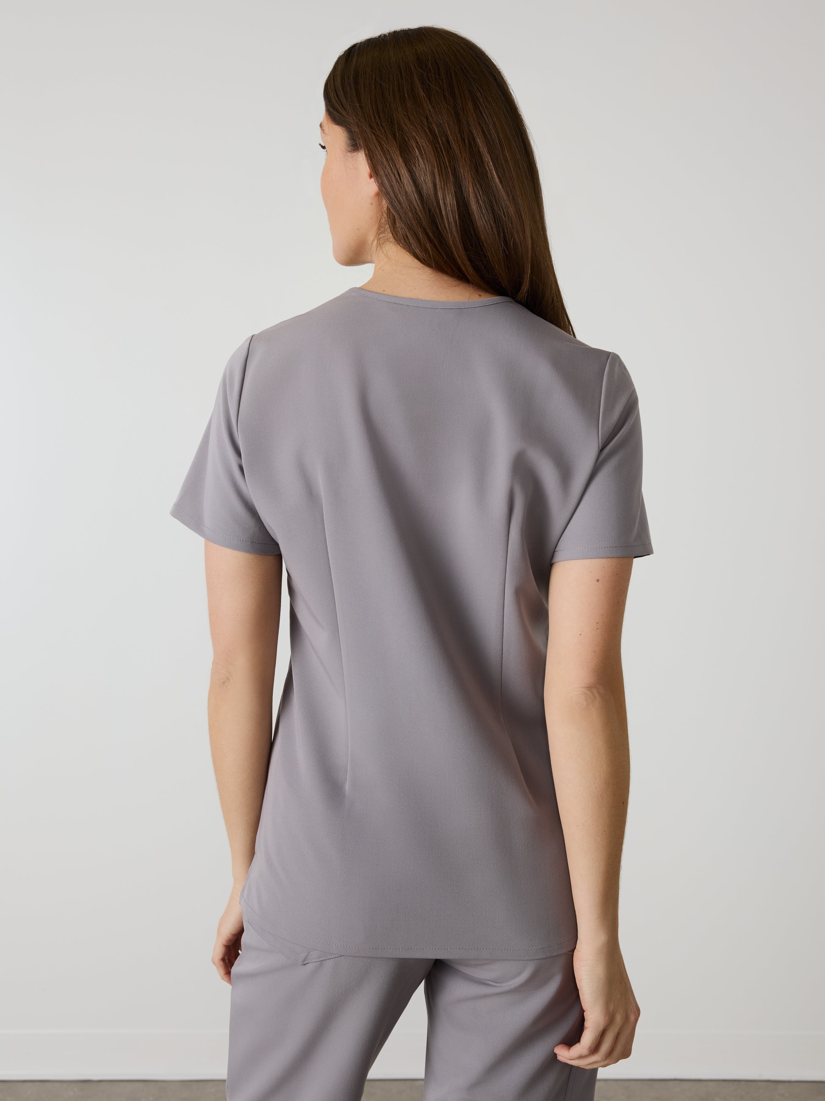 GABRIELLE RE-GARDE™ - ECLIPSE GREY - One Pocket Scrub Top - SILVADUR™ - Image 2