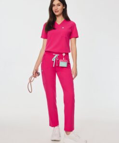 JULIETA RE-GARDE™ - PINK CRUSH - Straight Cut Scrub Pants - SILVADUR™