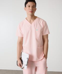 ZACK RE-GARDE™ - ROSE QUARTZ - Three Pockets Men's Scrub Top - SILVADUR™