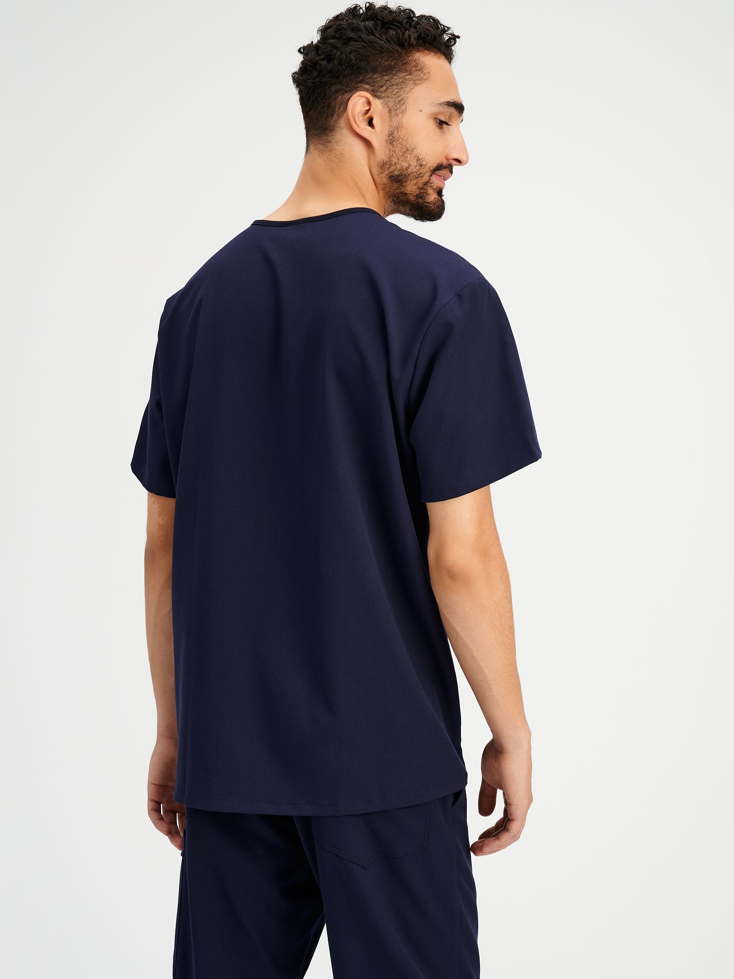 ZACK RE-GARDE™ - DARK BLUE - Three Pockets Men's Scrub Top - FINAL SALE - Image 2