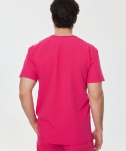 Alternative view of ZACK RE-GARDE™ - PINK CRUSH - Three Pockets Men's Scrub Top - SILVADUR™