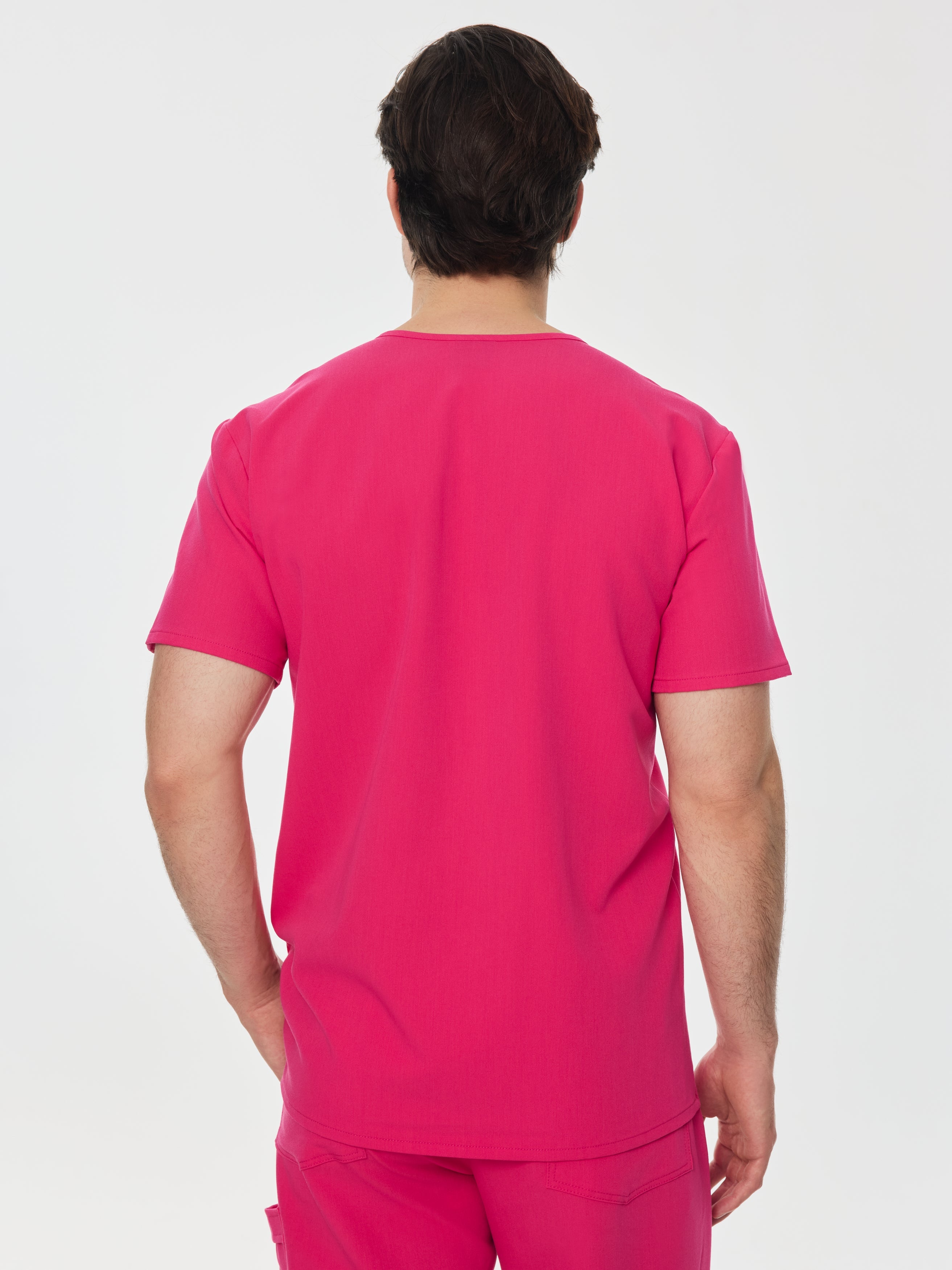 ZACK RE-GARDE™ - PINK CRUSH - Three Pockets Men's Scrub Top - SILVADUR™ - Image 2
