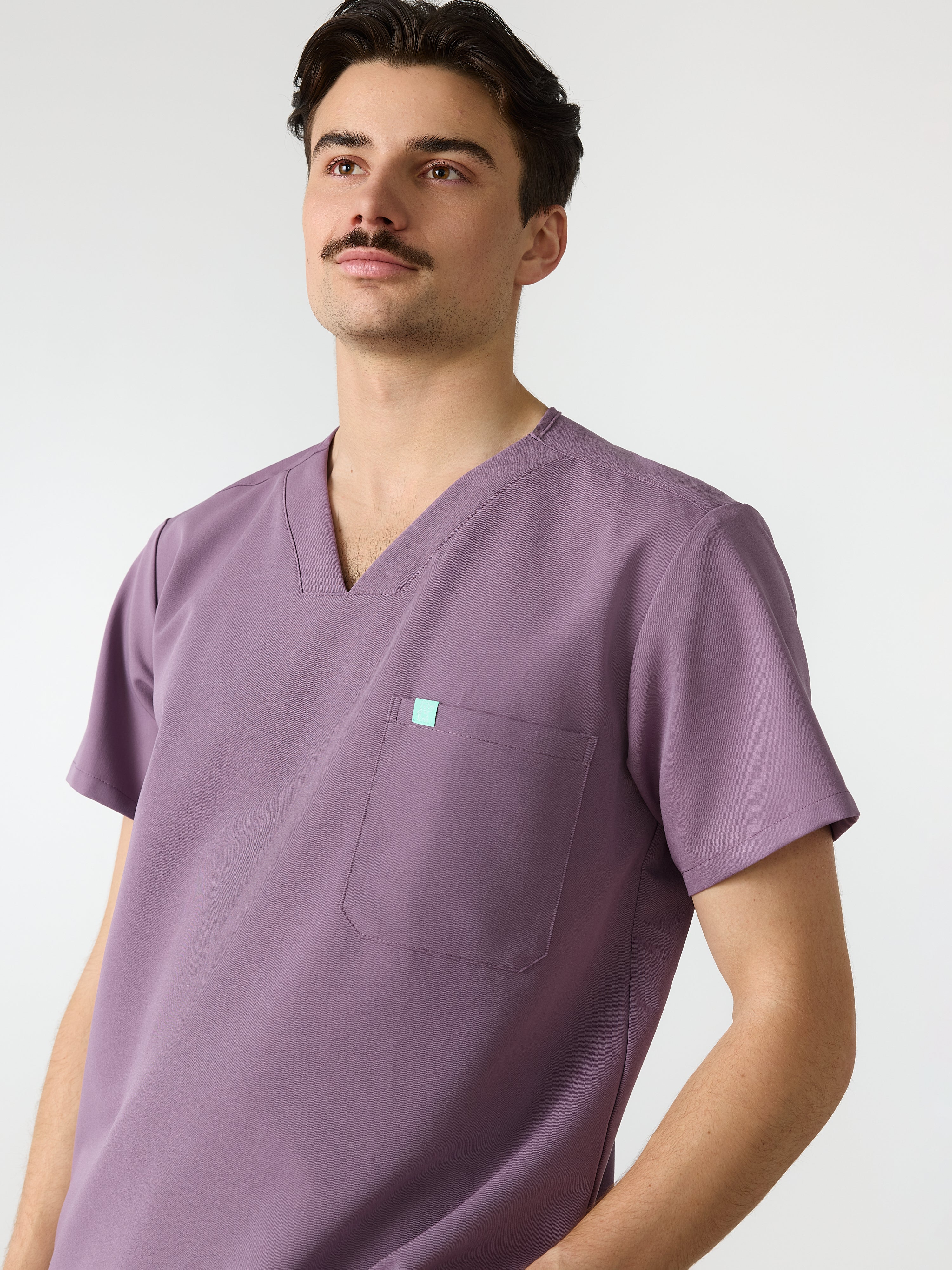 LOGAN RE-GARDE™ - DUSTY PURPLE - One Pocket Men's Scrub Top - SILVADUR™ - Image 2
