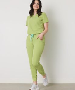 DEMI RE-GARDE™ - MOSS GREEN - Jogger Scrub Pants - SILVADUR™ - Final Sale