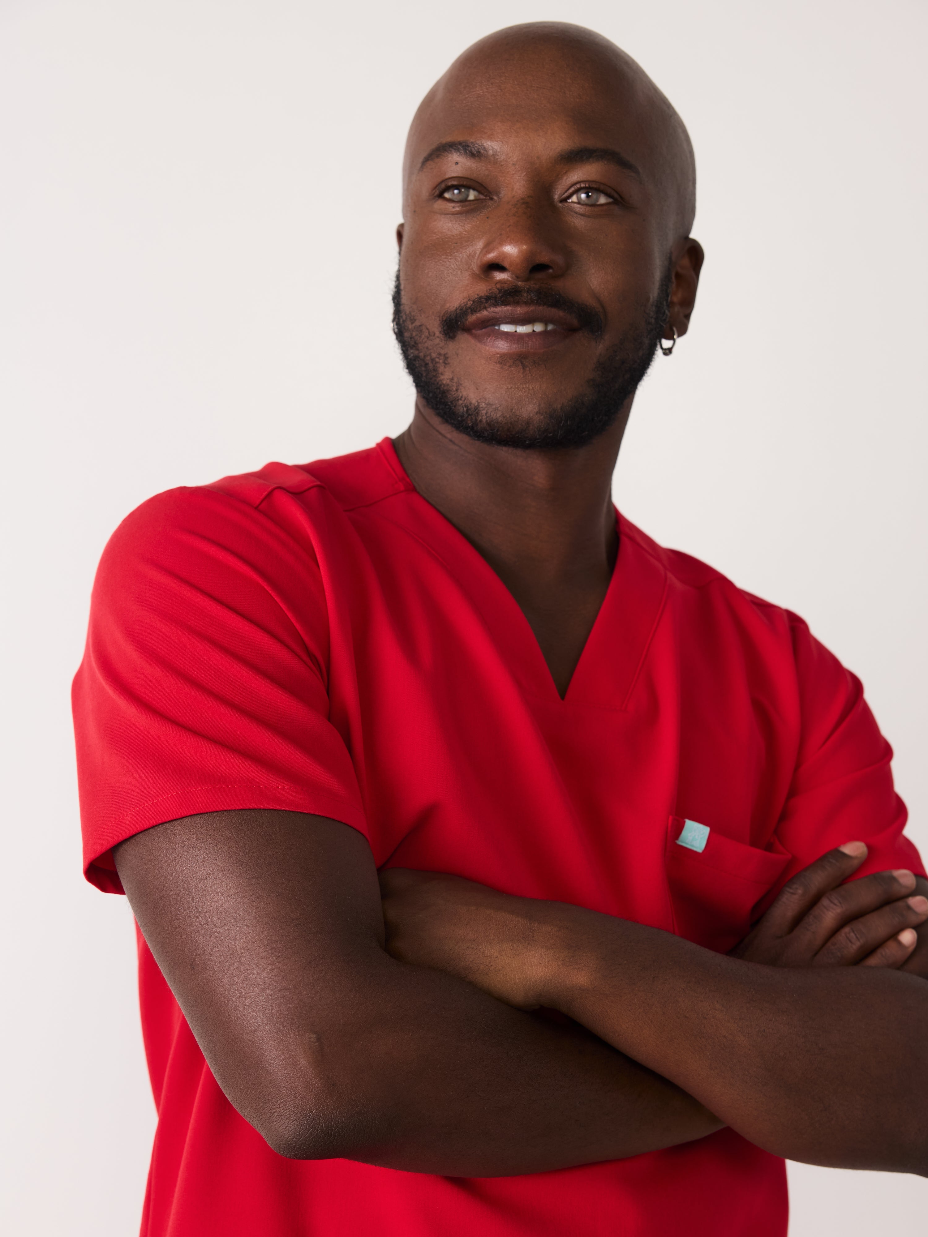 LOGAN RE-GARDE™ - CANDY CANE - One Pocket Men's Scrub Top - SILVADUR™ - Final Sale - Image 2
