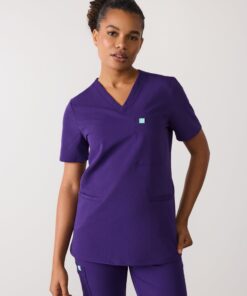 LIV RE-GARDE™ - MIDNIGHT VELVET - Three Pockets Scrub Top - SILVADUR™ - Final Sale