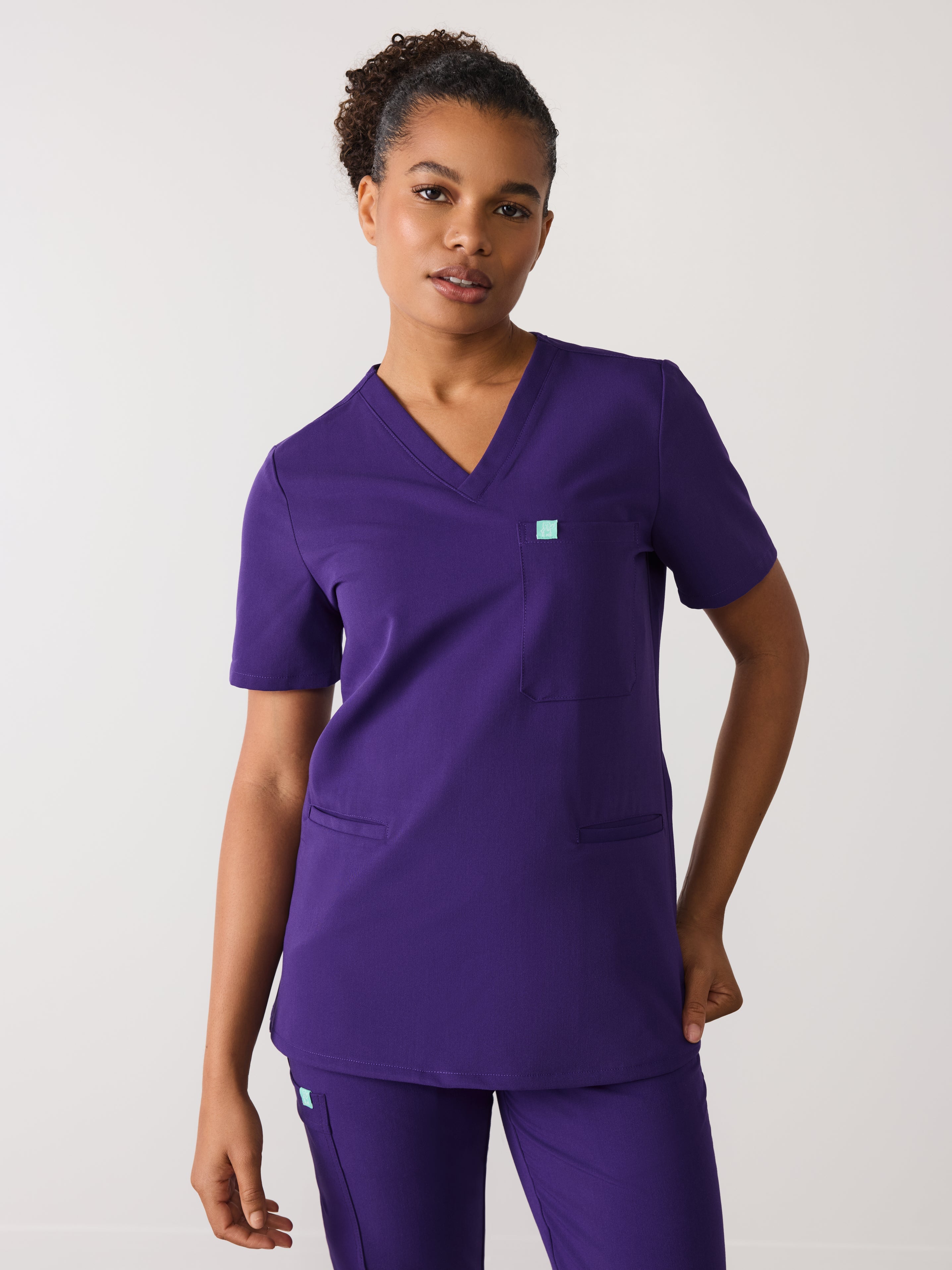 LIV RE-GARDE™ - MIDNIGHT VELVET - Three Pockets Scrub Top - SILVADUR™ - Final Sale