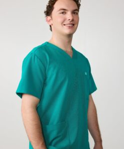 Alternative view of ZACK RE-GARDE™ - ARCTIC MINT - Three Pockets Men's Scrub Top - SILVADUR™