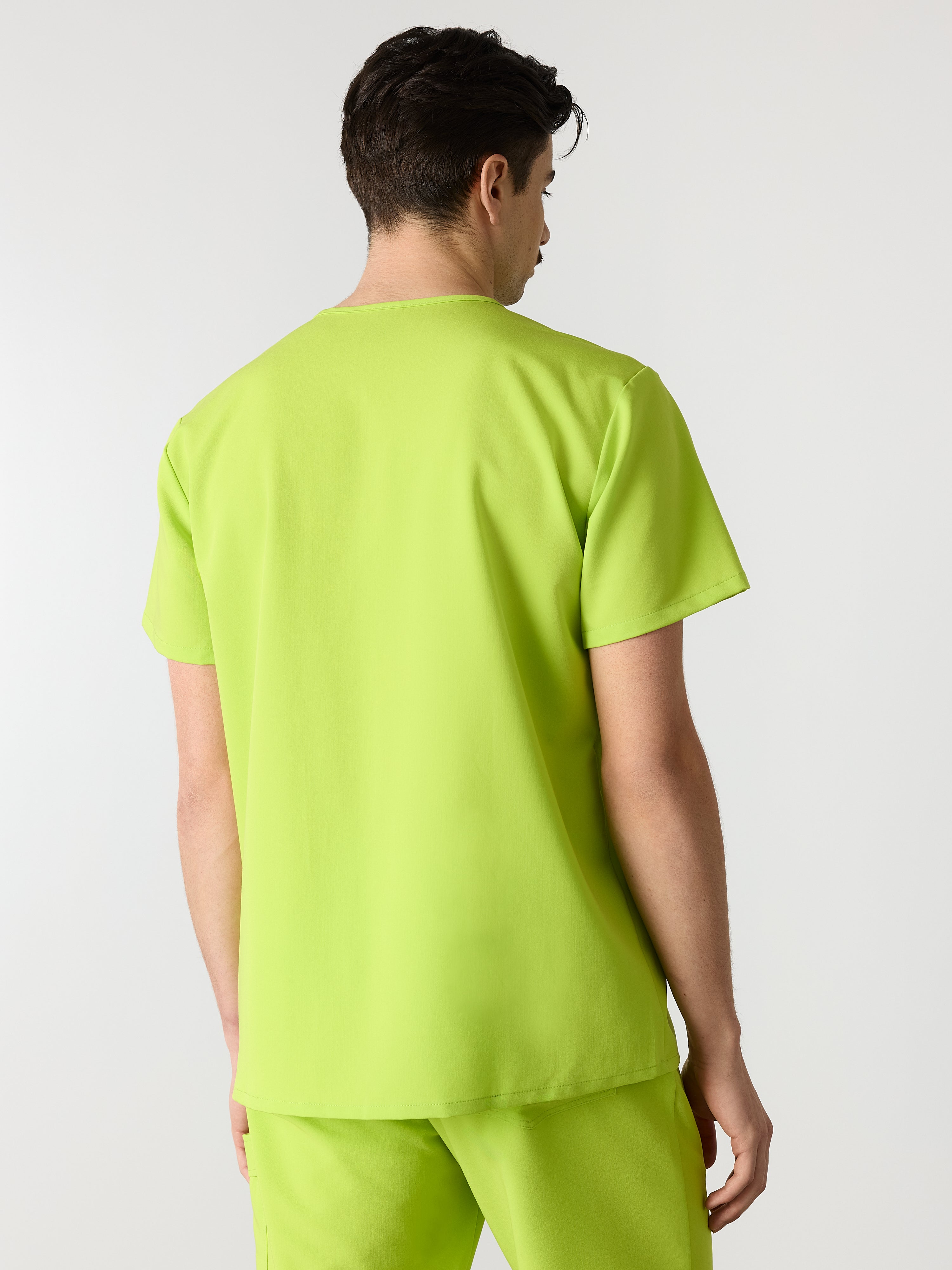 LOGAN RE-GARDE™ - LIME - One Pocket Men's Scrub Top - SILVADUR™ - Image 5