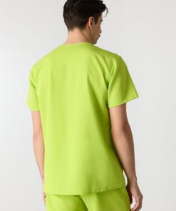 Alternative view of LOGAN RE-GARDE™ - LIME - One Pocket Men's Scrub Top - SILVADUR™