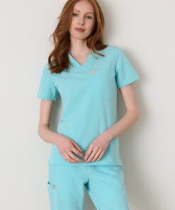 GABRIELLE RE-GARDE™ - OCEAN TIDE - One Pocket Scrub Top - SILVADUR™ - Final Sale