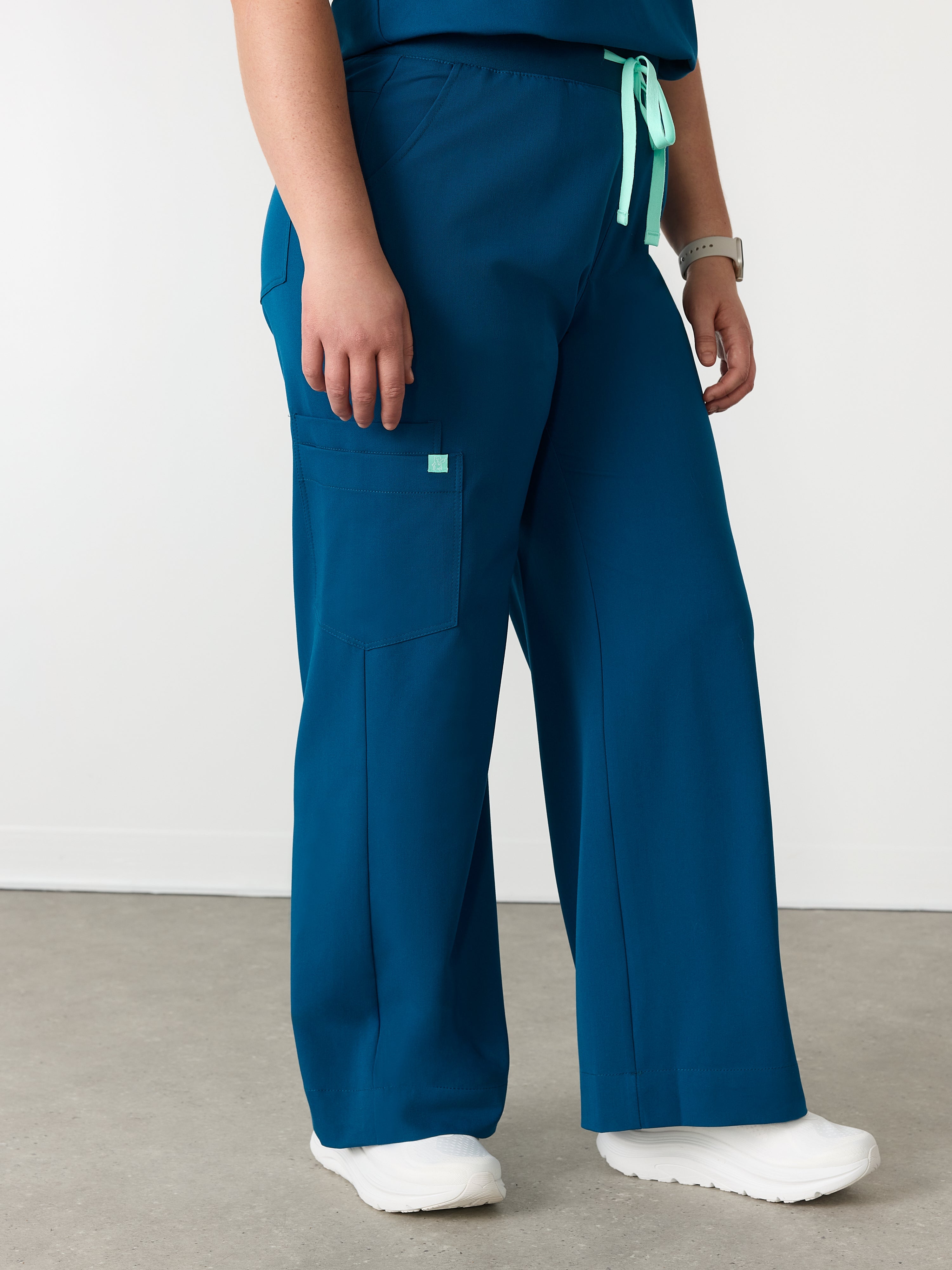 MILA RE-GARDE™ - OPAL BLUE - Wide Leg Scrub Pants - SILVADUR™ - Image 2