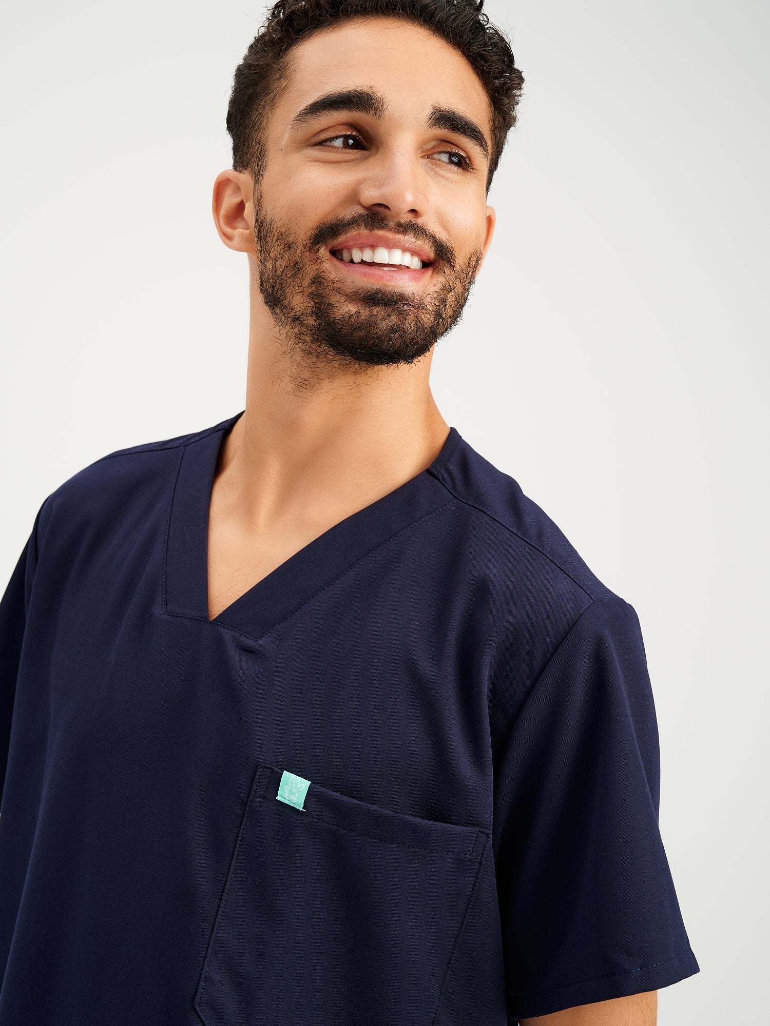ZACK RE-GARDE™ - DARK BLUE - Three Pockets Men's Scrub Top - FINAL SALE - Image 3