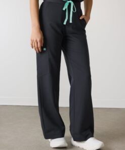 Alternative view of MILA RE-GARDE™ - CHARCOAL - Wide Leg Scrub Pants - SILVADUR™