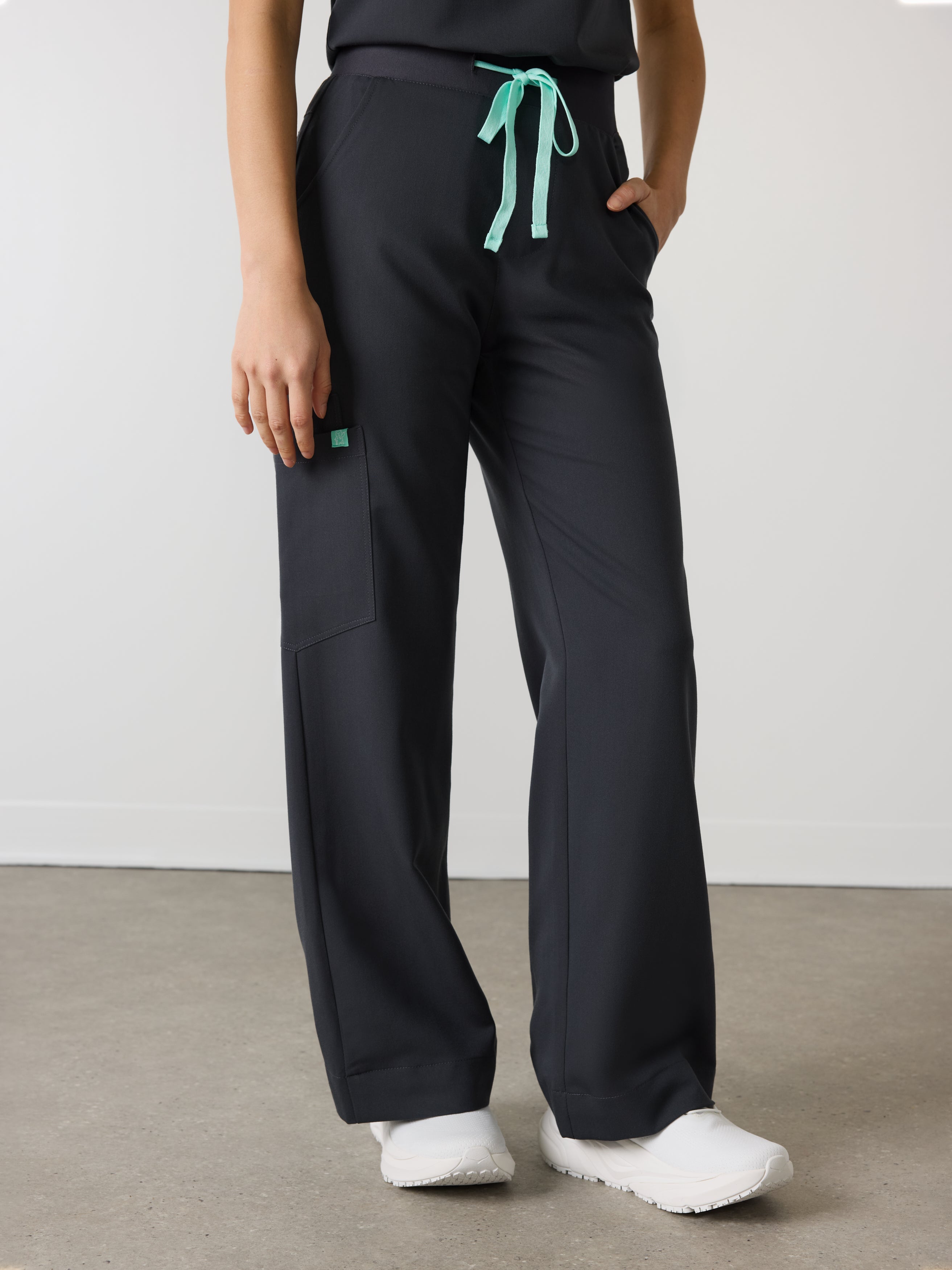 MILA RE-GARDE™ - CHARCOAL - Wide Leg Scrub Pants - SILVADUR™ - Image 2