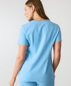 Alternative view of GABRIELLE RE-GARDE™ - CLASSIC BLUE - One Pocket Scrub Top - SILVADUR™