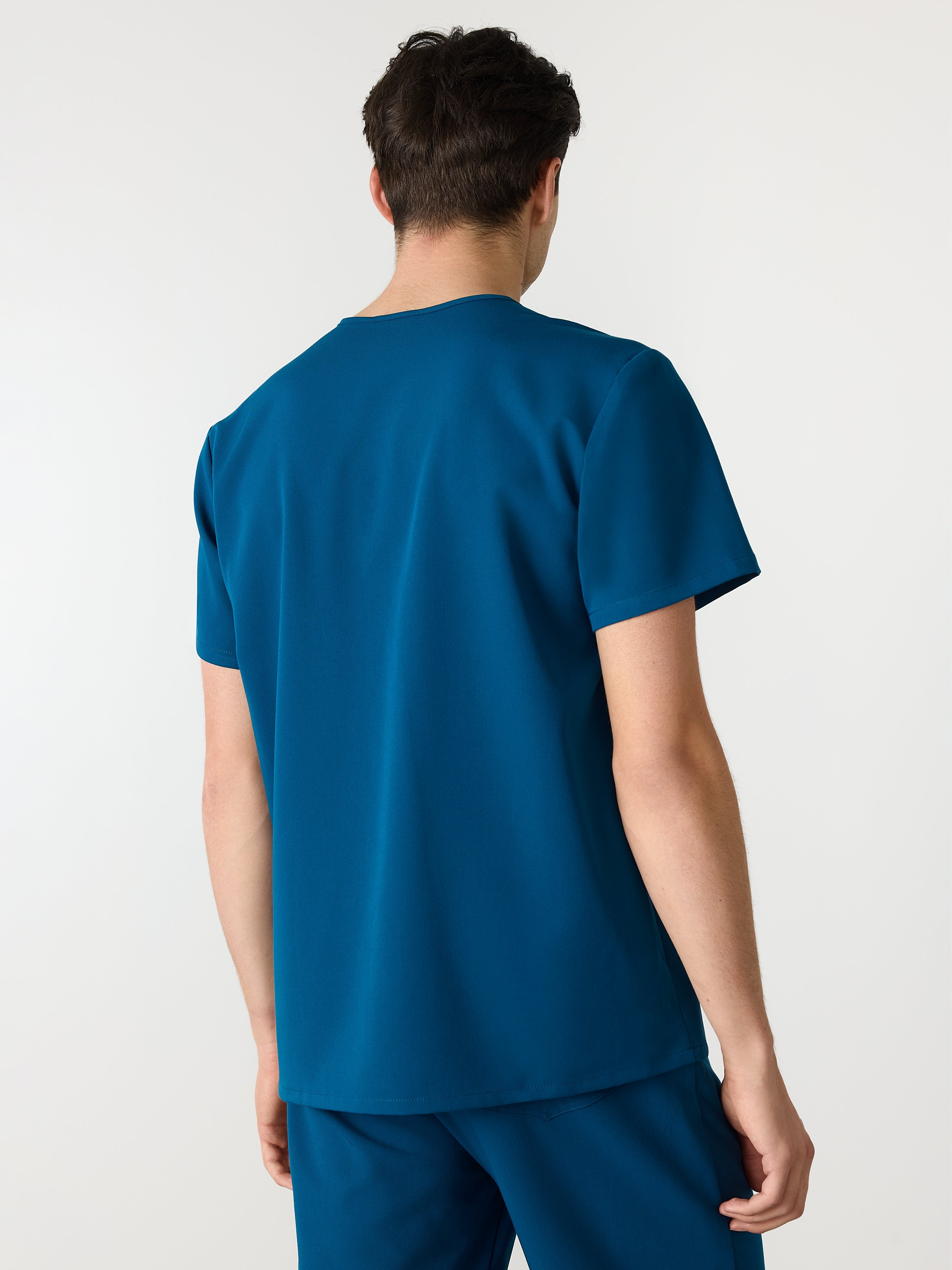LOGAN RE-GARDE™ - OPAL BLUE - One Pocket Men's Scrub Top - SILVADUR™ - Image 3