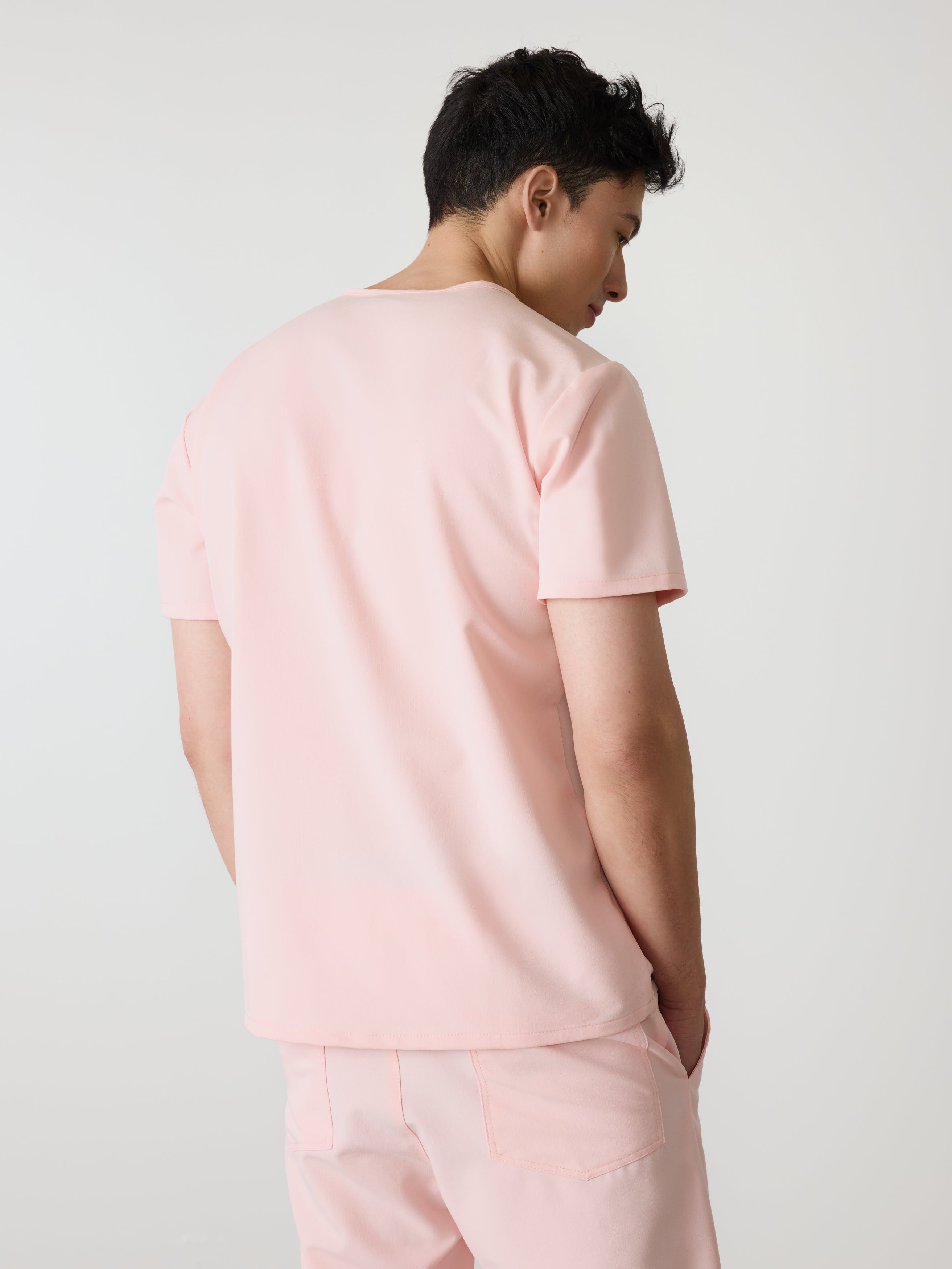 ZACK RE-GARDE™ - ROSE QUARTZ - Three Pockets Men's Scrub Top - SILVADUR™ - Image 3